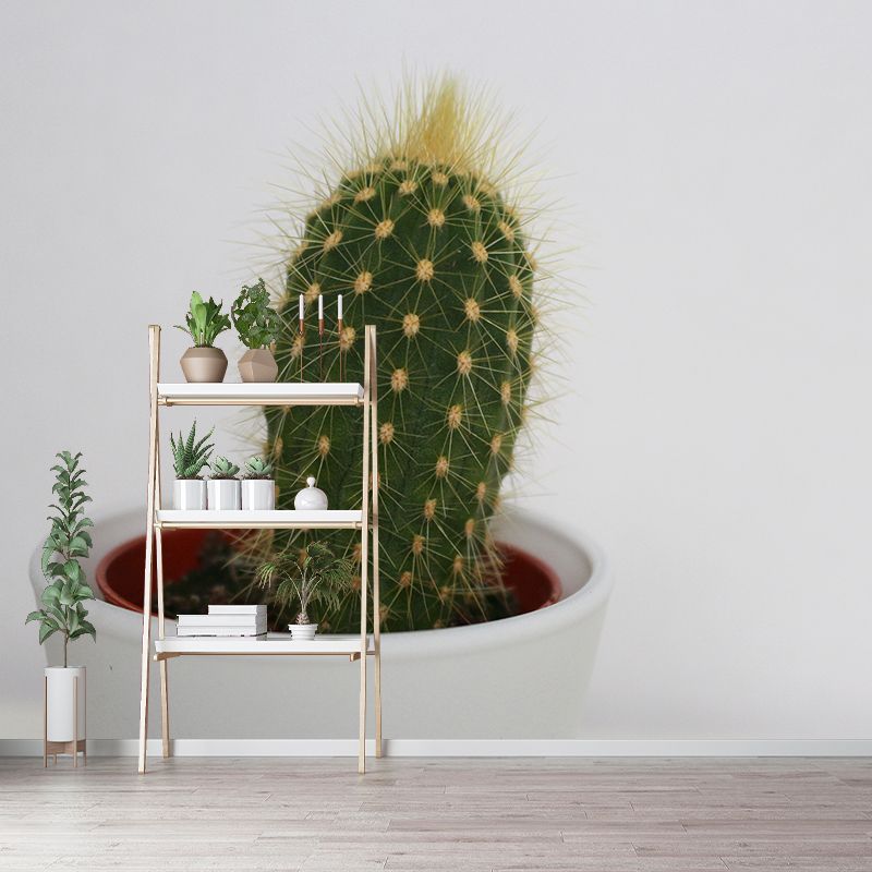 Tropical Cactus Plant Wall Mural Decal Customized Size Minimalist Wall Art for Meeting Room