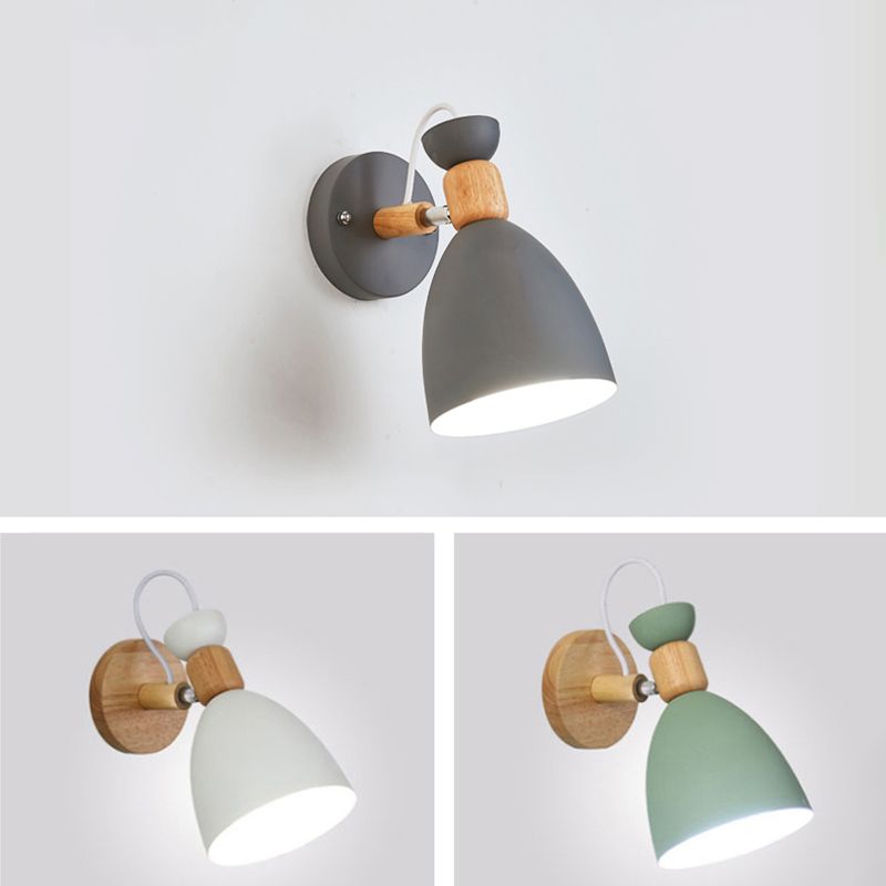 Geometric Shade Wall Lighting Modern Nordic  Style Metal 1 Light Sconce Light in Green and White