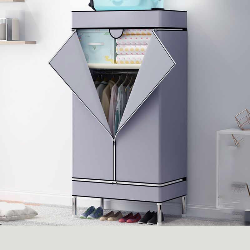 Steel Wardrobe Cabinet with Shelves Modern Wardrobe Armoire for Home