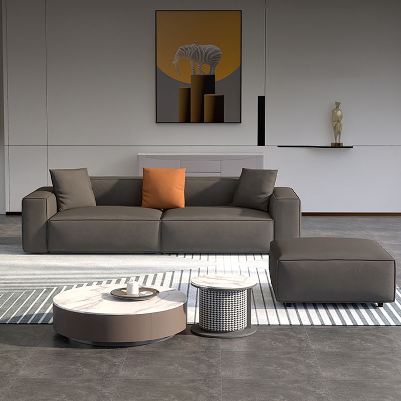 Square Armrest Latex Padded/light Grey Dark Grey/off-white/orange Sofa