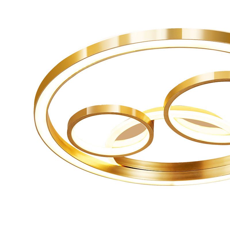 18"/23.5" W Round Acrylic Ceiling Mounted Fixture Modern LED Gold Flush Mount Spotlight