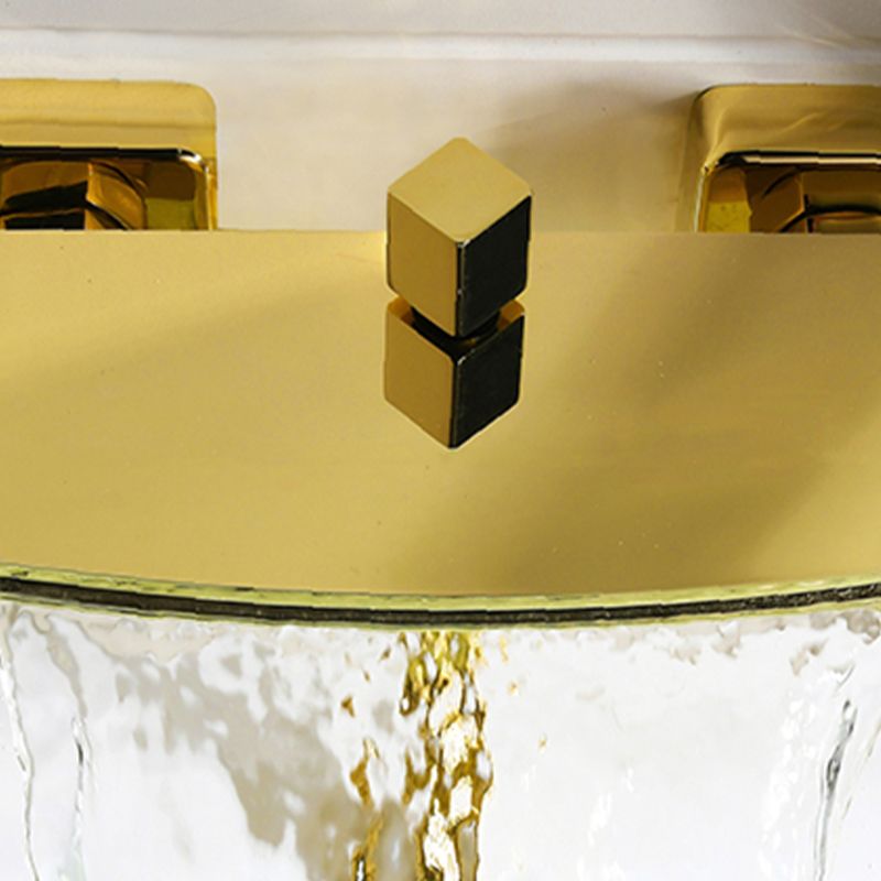 Wall Mounted Metal Freestanding Tub Filler Two Handles Freestanding Faucet