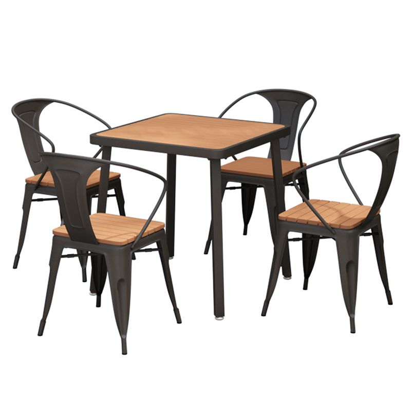 Square Dining Table Industrial Reclaimed Wood Dining Table with 4 Legs