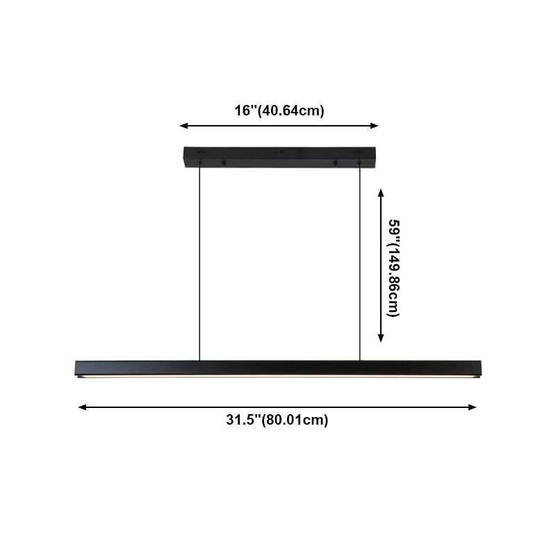 Modern Rectangle Island Chandelier 1-Light Restaurant Pendant Lighting with Acrylic Shade