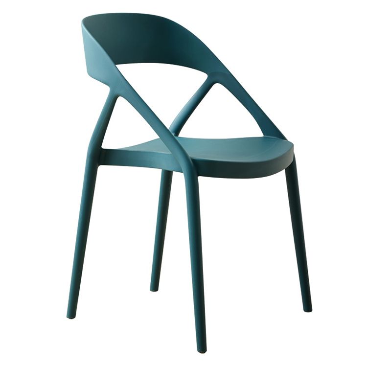 Scandinavian Plastic Stacked Side Chair Open Back Dining Side Chair for Home Use