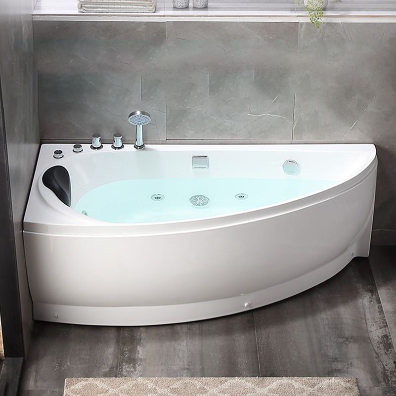 White Drop-in Bathtub Contemporary Corner Back to Wall Acrylic Bathtub