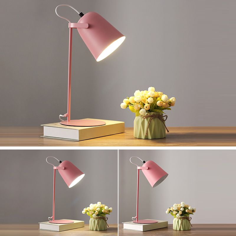 Lampada da tavolo da tavolo da tavolo in stile da 13,7 "sfumatura a campana in metallo semplicità di lettura di lettura per camera da letto
