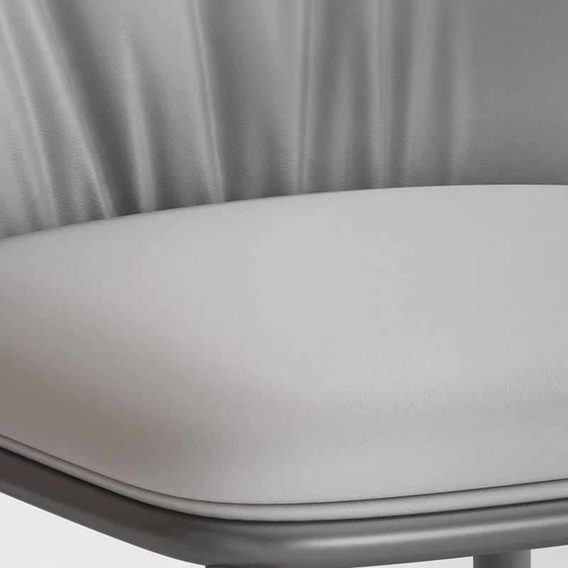 Modern Style Faux Leather Chair Armless Metal Side Chair for Home Use