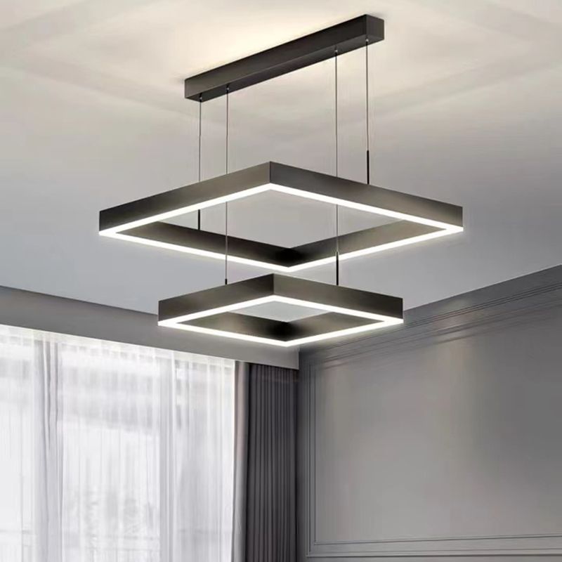 Moderno minimalismo a ciondolo a pendente a pendente chandelier kit di luce sospesa in metallo per soggiorno