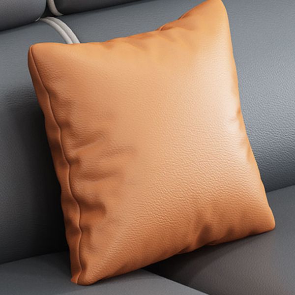 Blue L-Shape Sectional Sofas Living Room Square Arm Sectional Couch