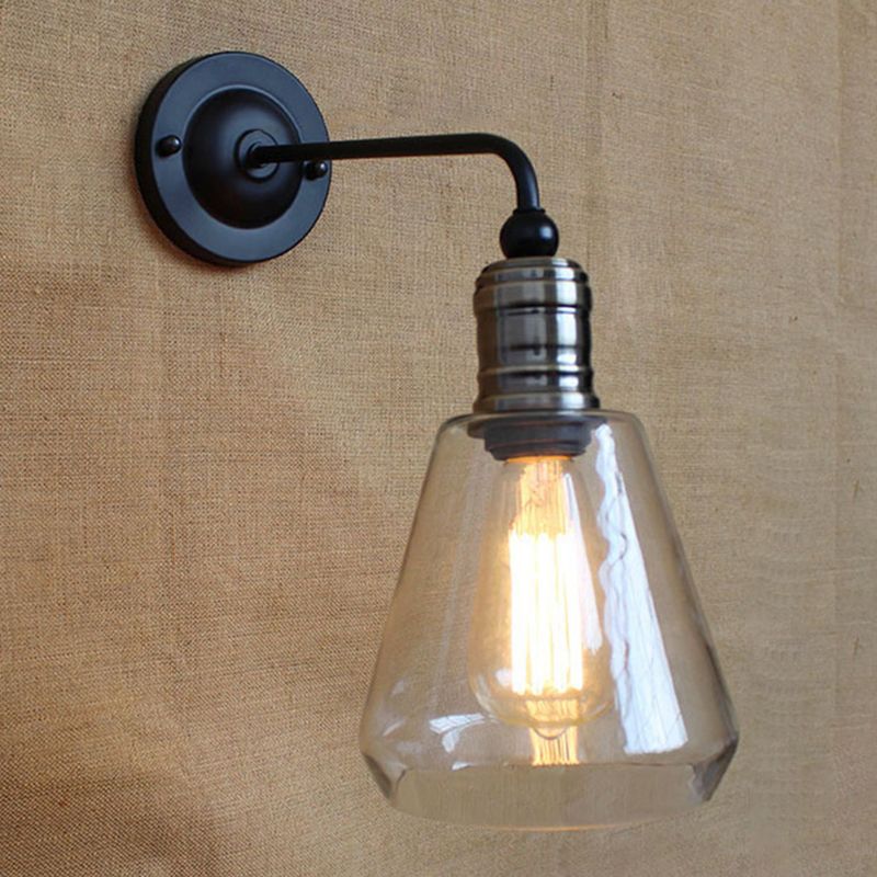 American Vintage Style Wall Lamp Simplicity 1 Light Sconce Light in Glass Shade