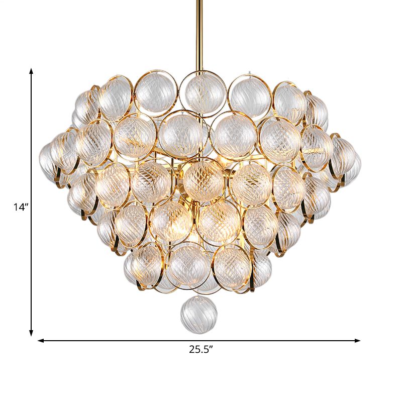 23.5"/33.5" Wide Bubble Chandelier Lamp Modernism Crystal Beige LED Pendant Lighting Fixture for Bedroom