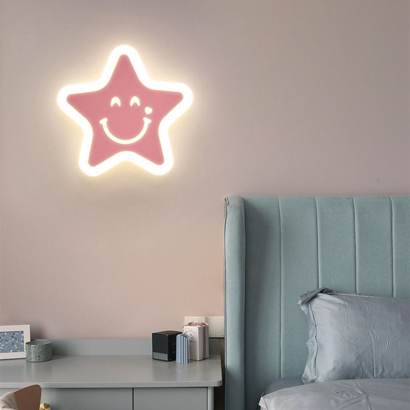 1 Light Regular Wall Lights Modern Metal Wall Lighting Fixtures for Children's Room