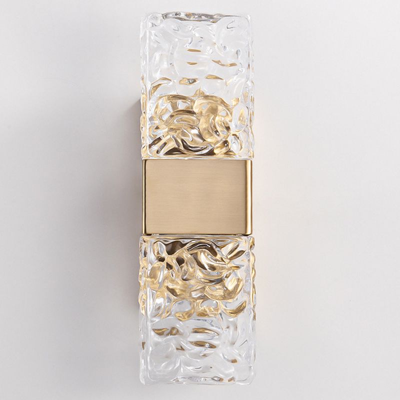 Rectangular LED Wall Sconce Post-Modern Wall Light Fixture with Crystal for Bedroom