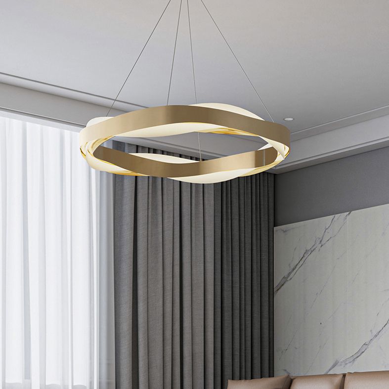 Gold Stainless Steel Hanging Pendant Lights Contemporary Hanging Lamps for Living Room