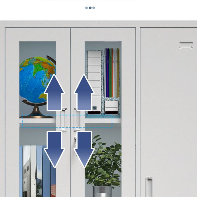 Gray Metal Cabinet for Bathroom Modern Storage Cabinet with Hinged Door