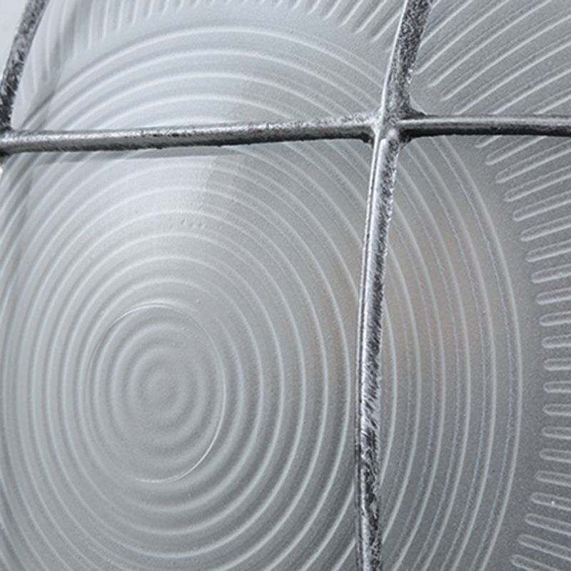 Industrial Metal Wall Sconce Geometric Shape Wall Light with Glass Shade for Living Room