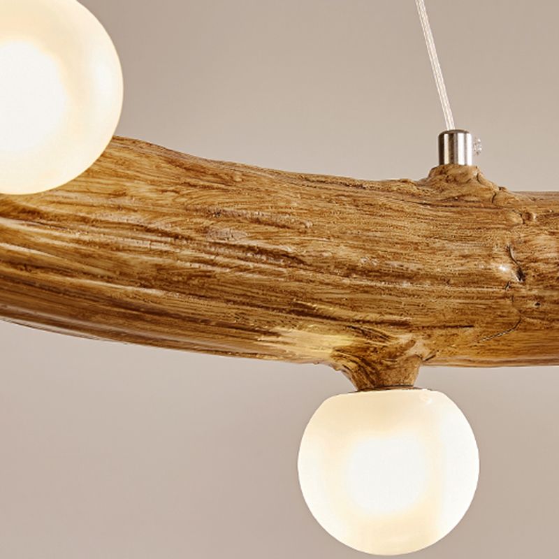 Resin Island Lights Lámparas de suspensión de tocón de restaurante múltiples de múltiples cabezas con sombra de vidrio