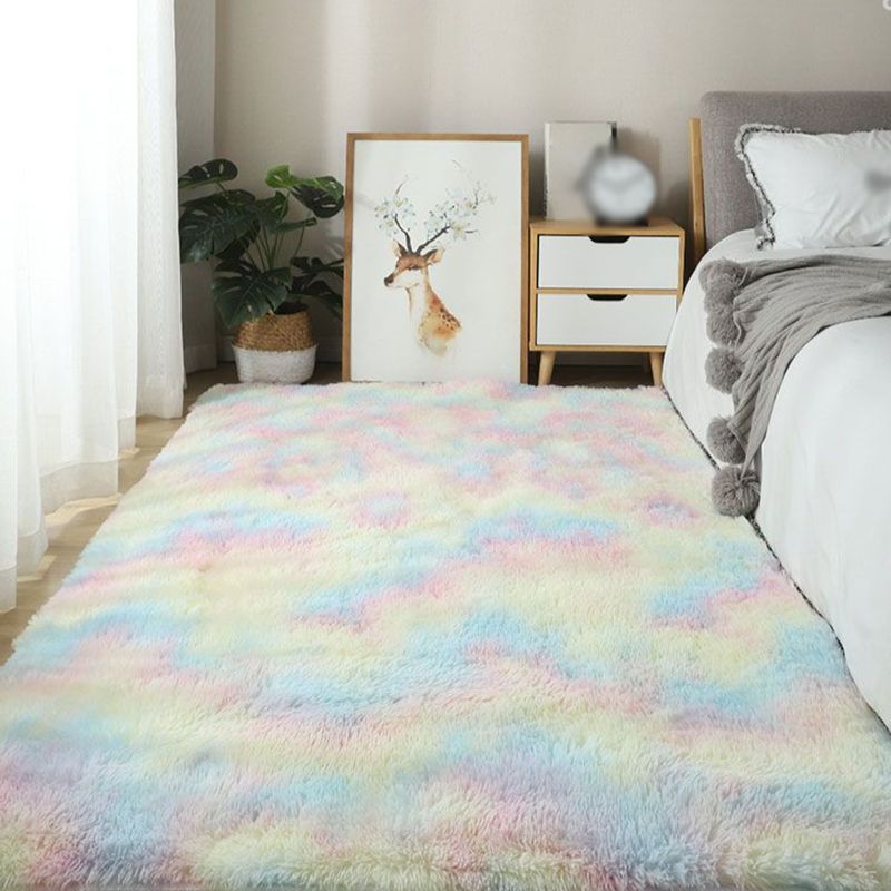 Gray Pure Color Rug Carpet Polyester Simple Carpet Anti-Split Backing Area Carpet for Living Room