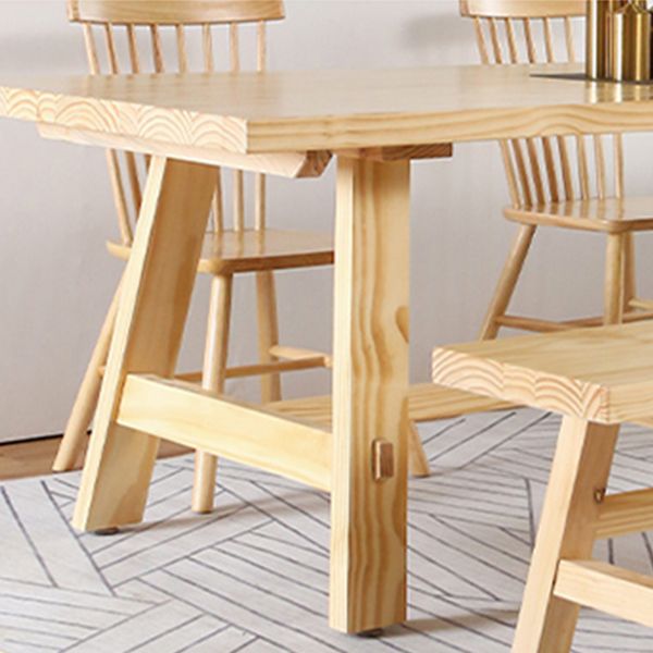 Modern Dining Set 1/3/5/6 Pcs Solid Wood Dining Table and Chairs