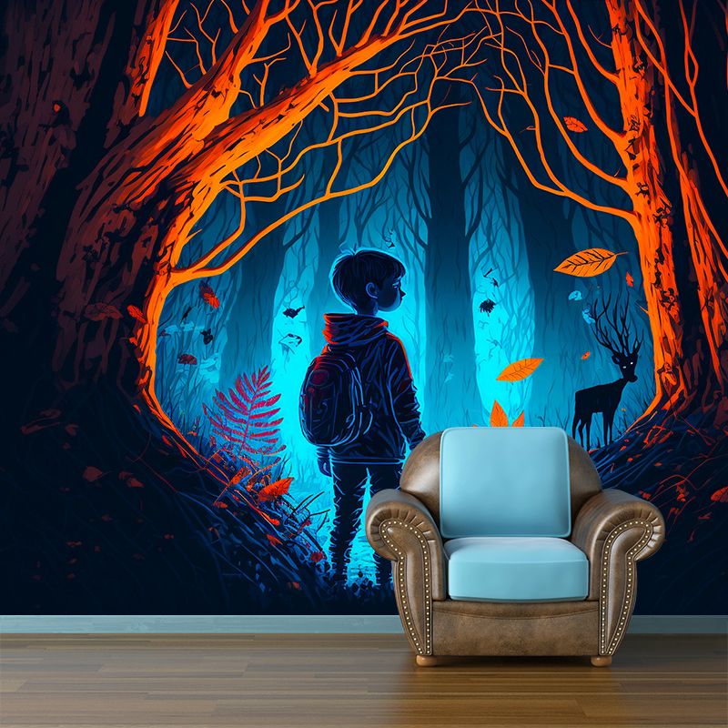 Magic Forest Pattern Wall Mural Moisture Resistant for Living Room Decoration