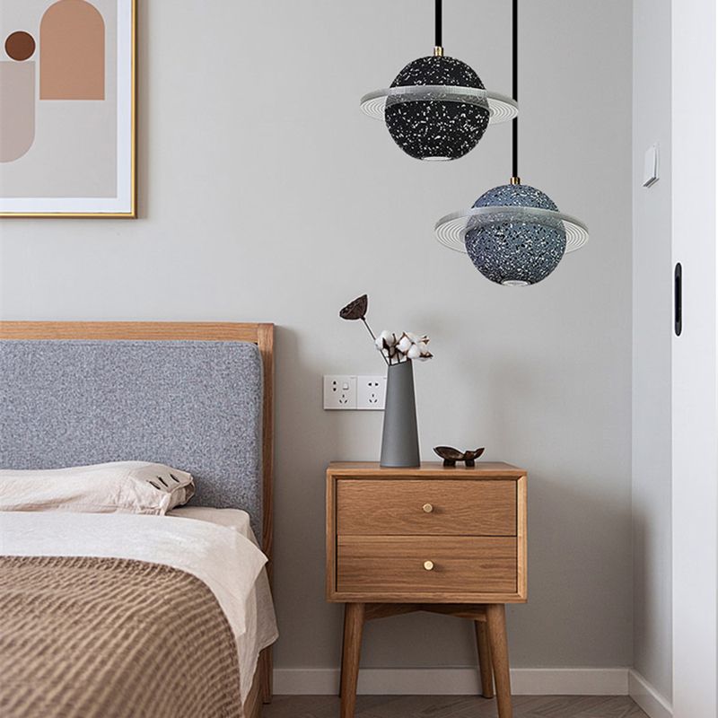 Modern Style Spherical Shape Pendant Lighting Cement Pendant Light for Bedroom