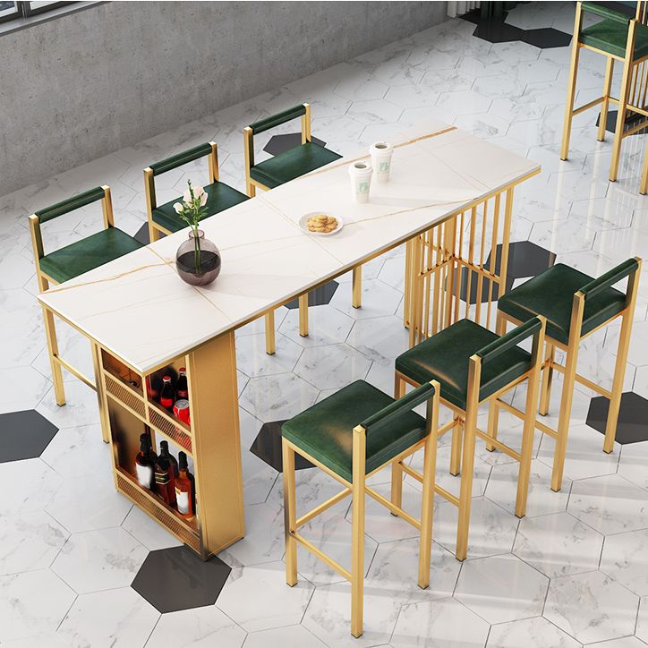 Contemporary Pub Table Set 1/2/7 Pieces Rectangular Table and Stool Set