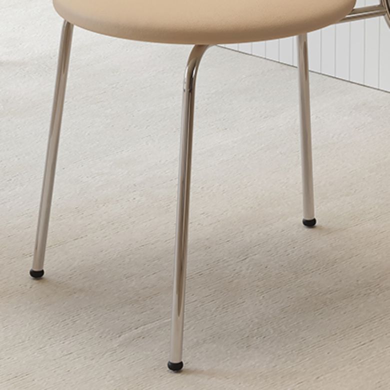 Modern Leather Side Chair Open Back Indoor Dining Chair for Home