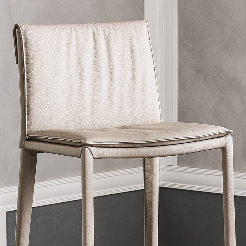 Nordic Style Metal Bar Stool Rectangle Leather Bar Stools for Living Room
