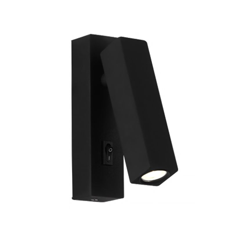 Black/Silver/White Mini Wall Sconce Contemporary Metallic LED Wall Mounted Lamp with Rotatable Design