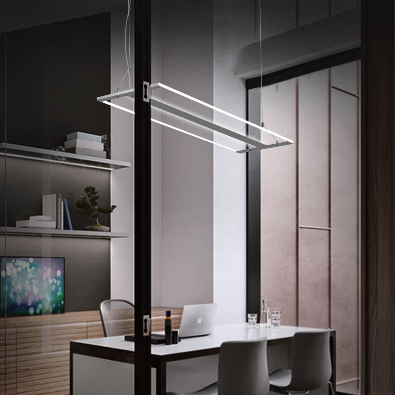Lámpara de luz LED acrílica ultra delgada moderna lámpara de techo negro/blanco con luz cálida/blanca, 35.5 "/47" de ancho