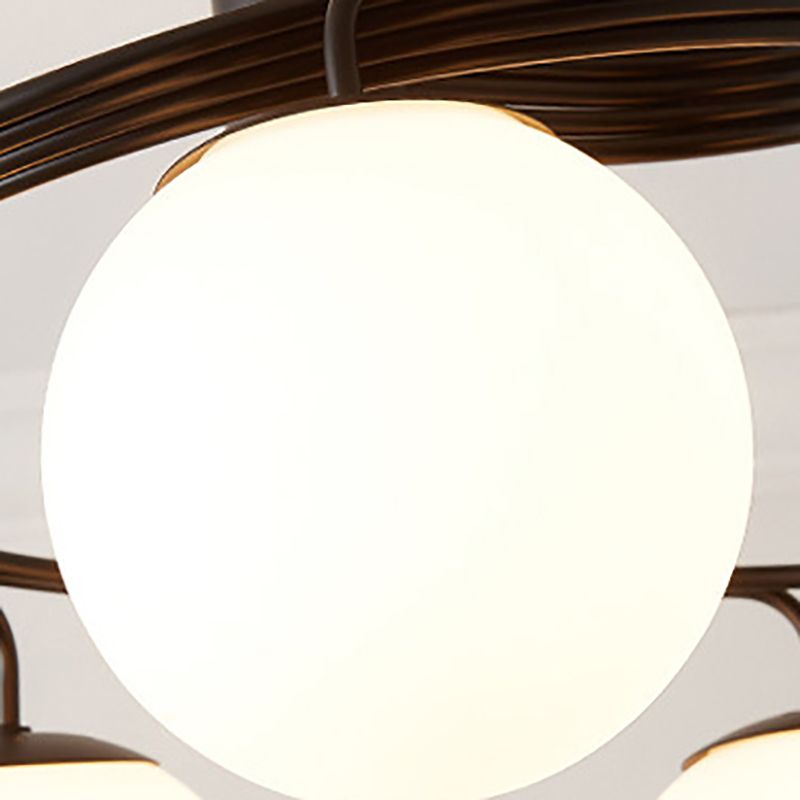 Simple Macron Chandelier Glass Multi Head Pendant Lighting Fixtures for Bedroom