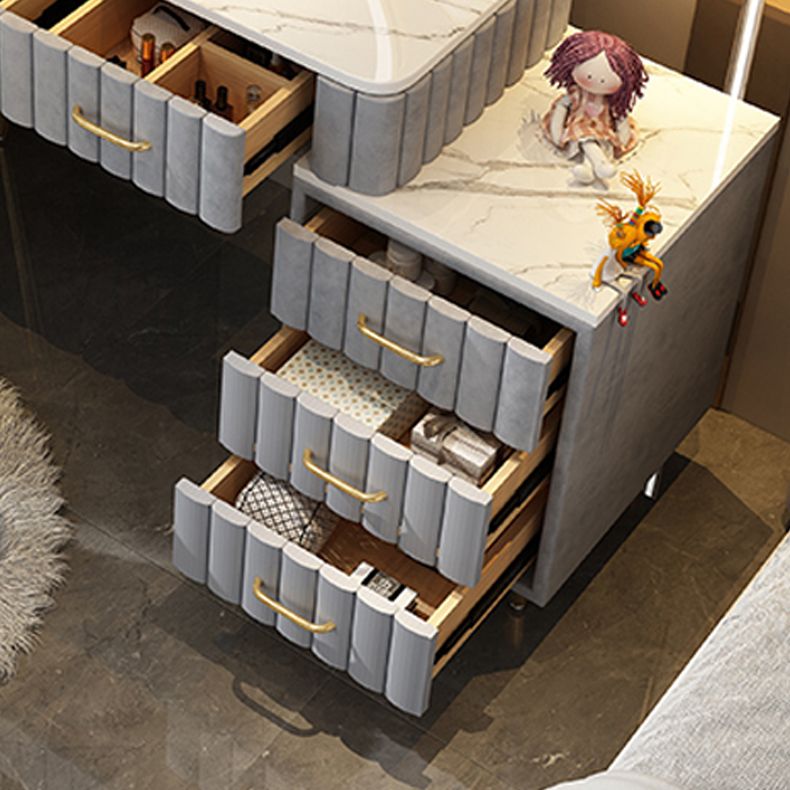 Lighted Mirror Makeup Vanity Luxurious Dressing Table Stool Set