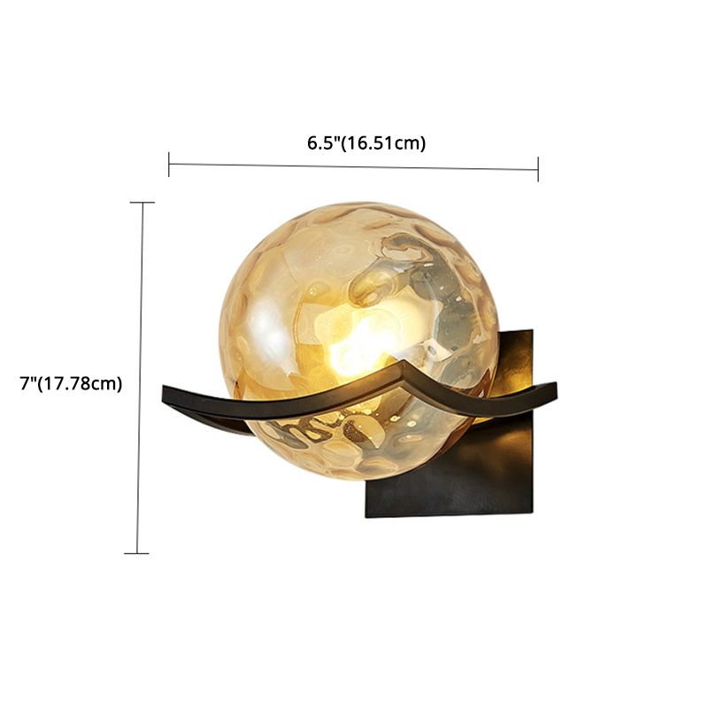 Modern Minimalist Style Ball Wall Light Fixtures Glass 1 Light Wall Lamps for Living Room
