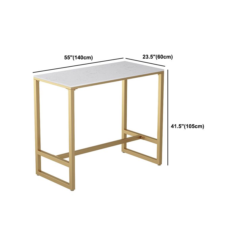 Gold Metal Pub Table Set for Small Places Glam Faux Leather 1/3/5 Pieces Bar Set