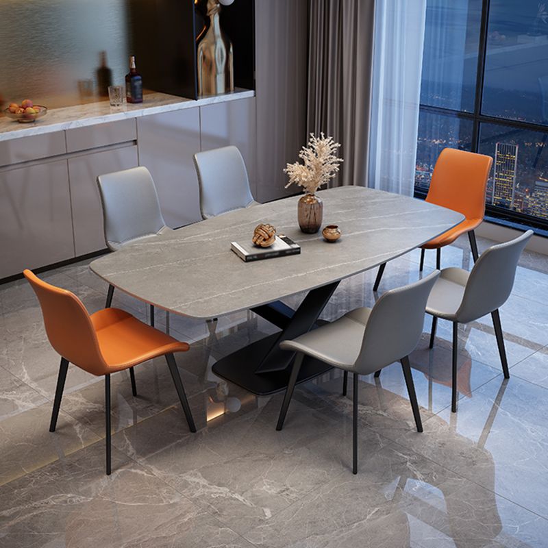 Rechthoekige luxe eettafel Vierkleurige vaste tafel met gesinterde steen