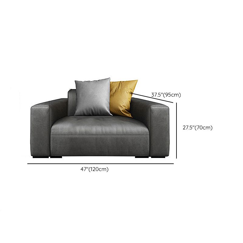 Contemporary Black Leather Sofa Tight Back Settee for Bonus Room