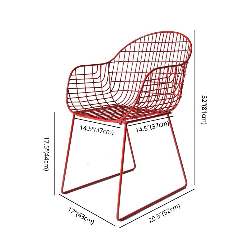 Contemporary Style Metal Dining Room Chair Windsor Back Arm Chair for Kitchen