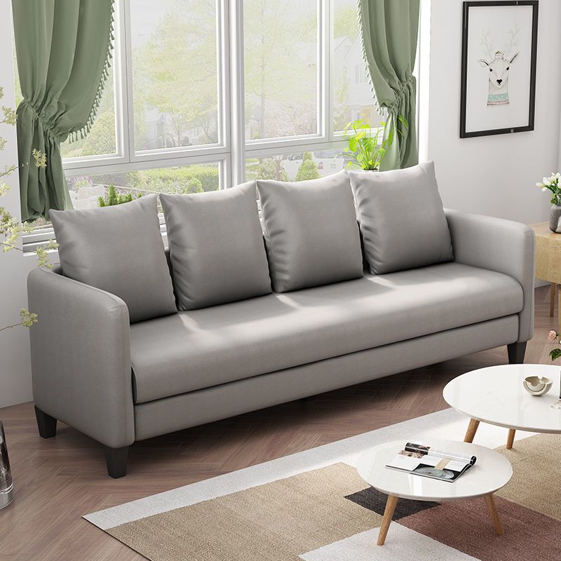 Faux Leather Sofa 78.74" W x 25.19" D x 23.22" H Square Arm Sofa for Living Room