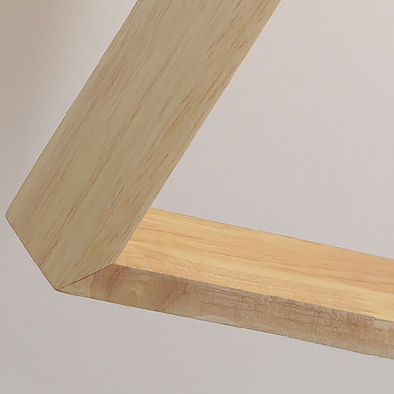 Modern Creative 1-Light Wall Lamp Wooden Geometric Wall Light for Bedroom
