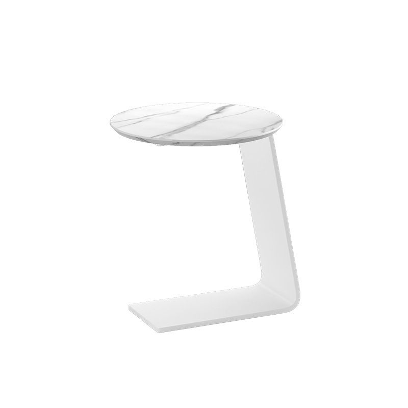 19.69" Tall Contemporary Style Side End Table Metal C Round Sofa Side Accent Table