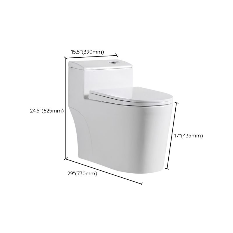 Modern 1-Piece Toilet Bowl White Urine Toilet with Slow Close Seat for Bathroom