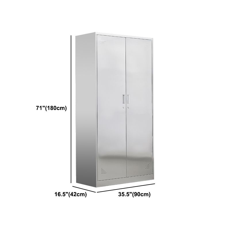 Metal Industrial Cabinet with Hinged Door Gray Steel Storage Cabinet for Bathroom