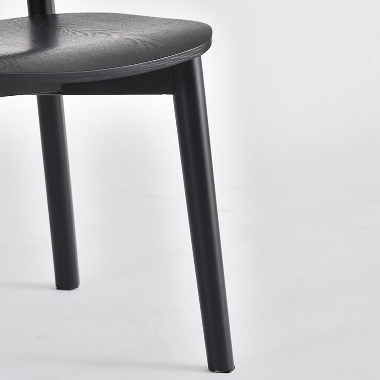 Industrial Armless Dining Chair Kitchen Open Back Chair in Black