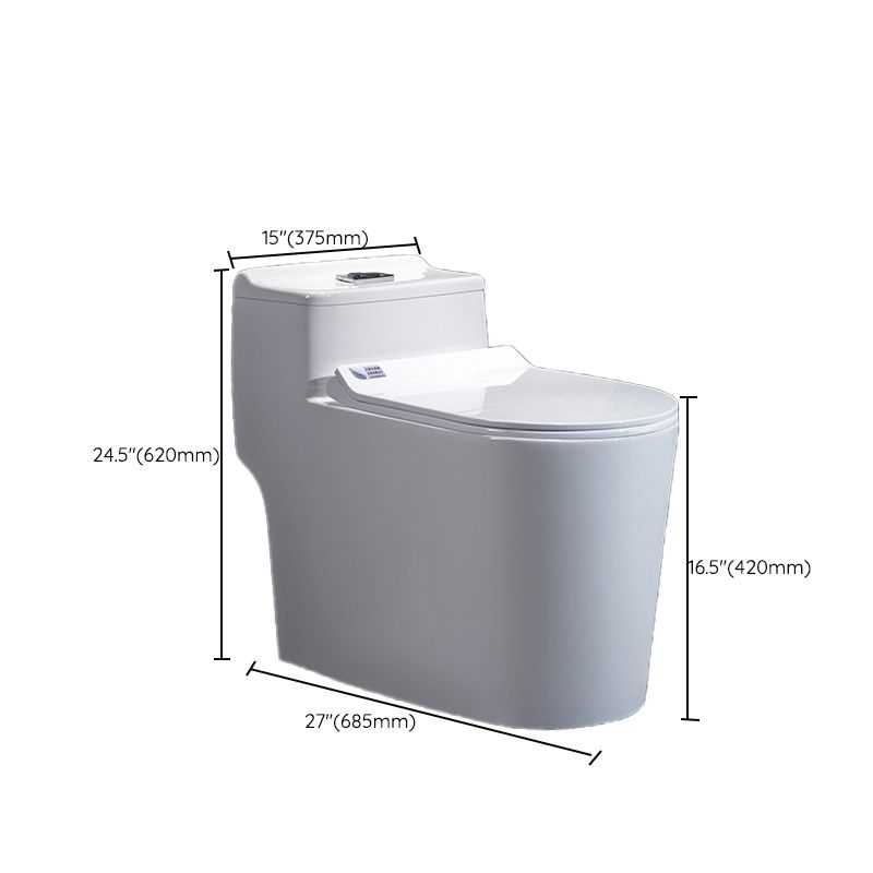 Contemporary Siphon Jet Flush Toilet White Urine Toilet with Seat for Bathroom