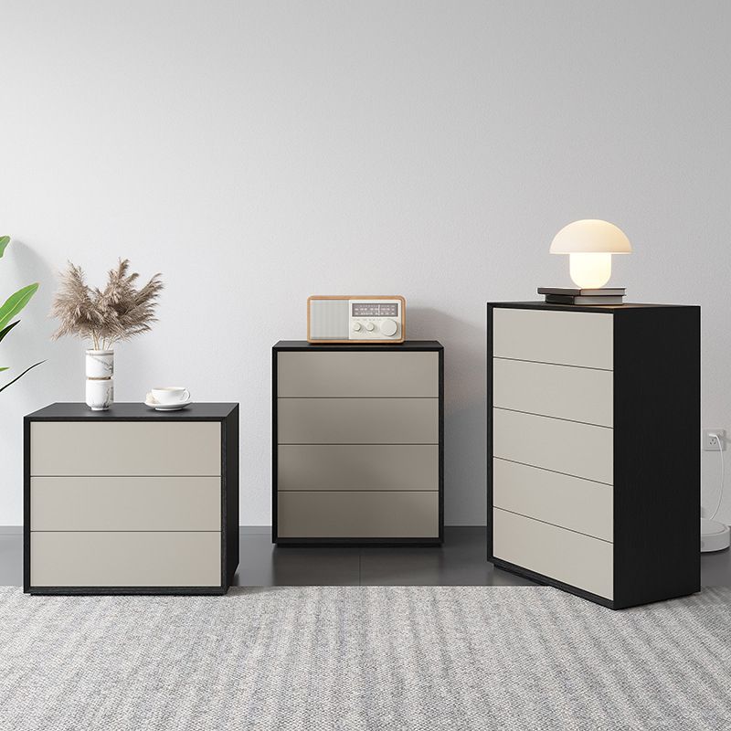 Contemporary Wood Double Dresser Horizontal Storage Chest Dresser for Bedroom