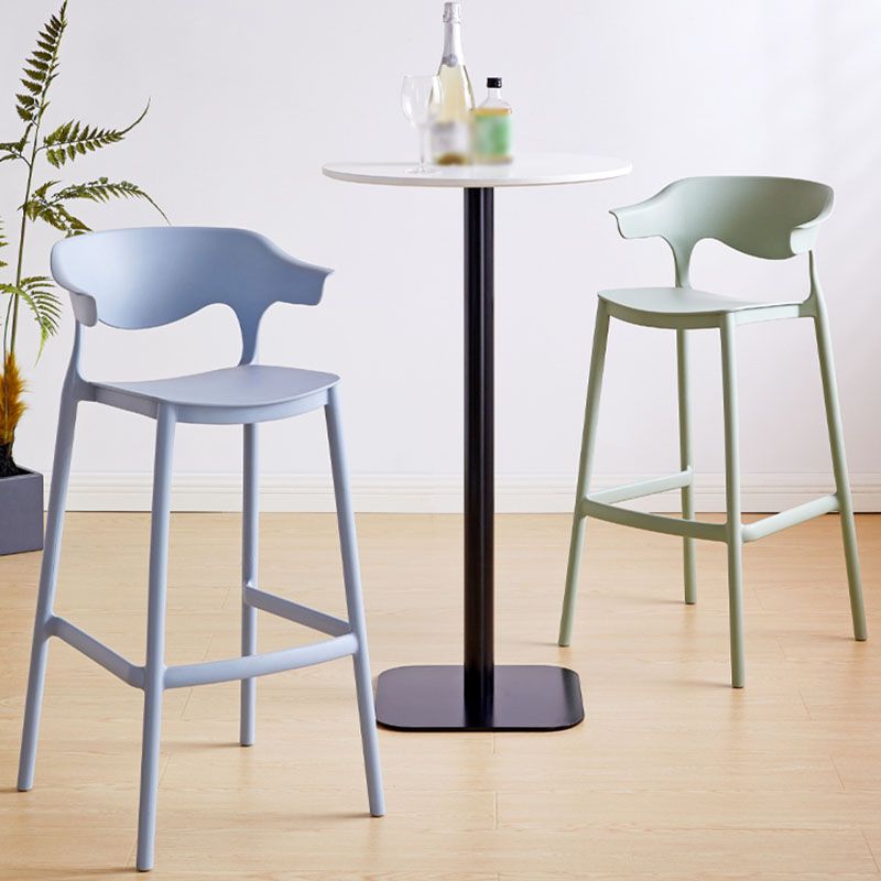 Scandinavian Stackable Milk Tea Shop Stool Matte Finish Plastic Barstool