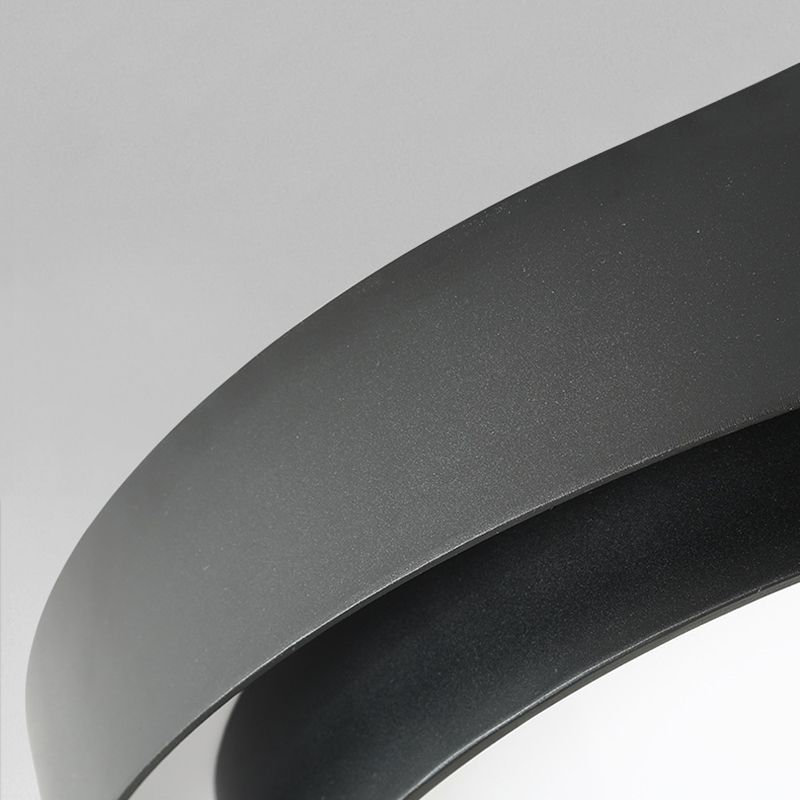 Moderne, schlichte runde LED-Deckenleuchte aus Schmiedeeisen für die Unterputzmontage mit Acrylschirm