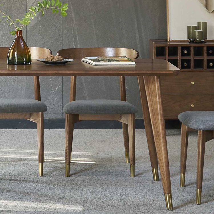Traditional Luxury Dining Table Rectangle Solid Wood Dining Table with 4 Legs for Home