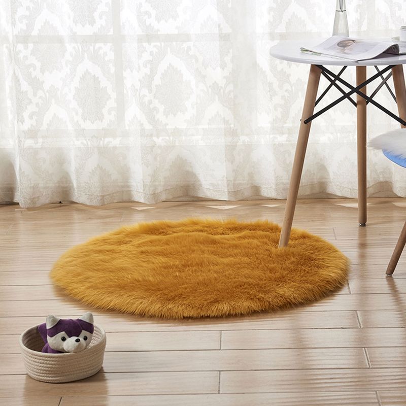 Relaxing Nordic Rug Multi-Color Plain Carpet Easy Care Shaggy Rug for Girls Bedroom